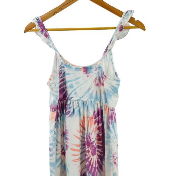 32° Cool Degrees Maxi Dress Ruffle Strap Purple Blue Tie Dye Youth large 12/14 - Picture 7 of 10